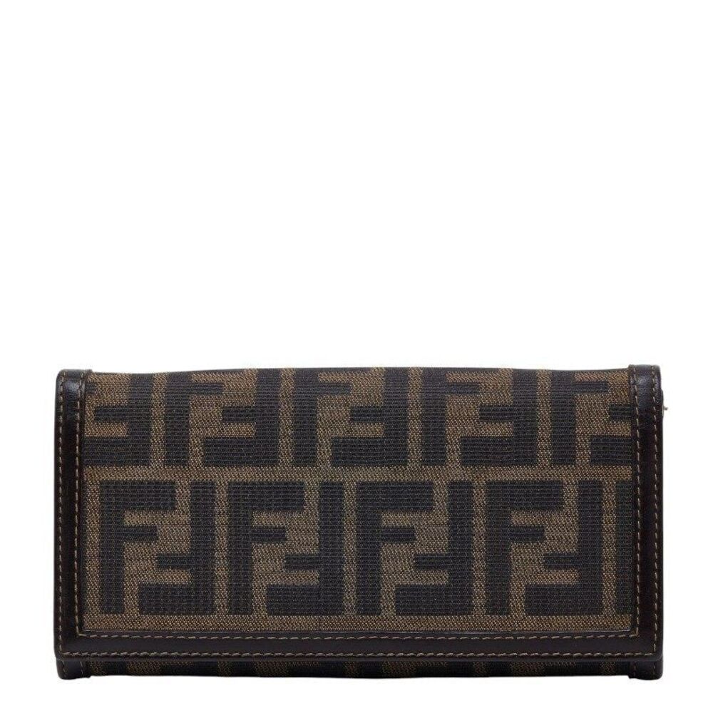 Fendi Zucca Canvas Leather Long Wallet